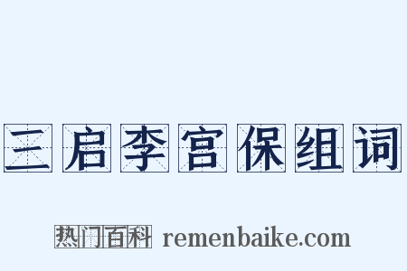 三启李宫保组词是什么意思的图片